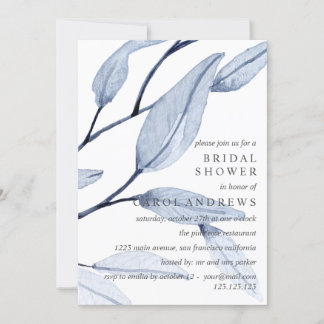 Ethereal Blue | Brautparty Hochzeit mit Leafy Einladung