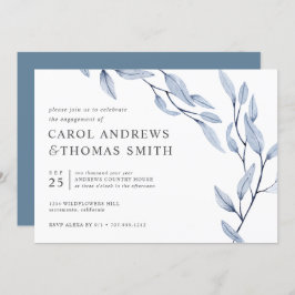Ethereal Blue | Chic Botanic Engagement Party Einladung