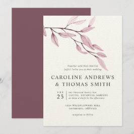 Ethereal Blue | Chic Botanical Blätter Hochzeit Einladung