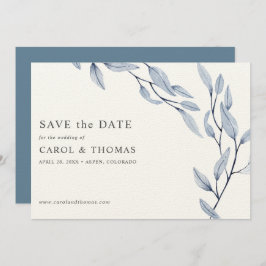 Ethereal Blue | chic botanisch Save the Date Einladung
