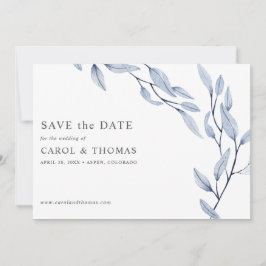 Ethereal Blue | chic botanisch Save the Date Einladung