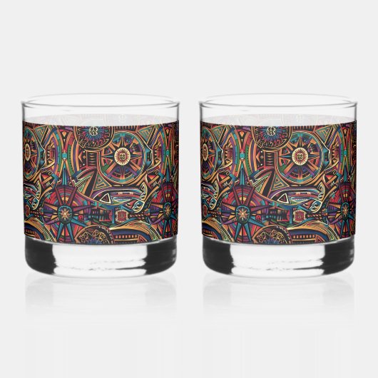 Ethereal Blue "Chronicle of the Ancients" Rocks Gl Whiskyglas (Vorderseite)