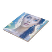Ethereal Blue Eyes Portrait Tile Art Fliese (Seite)