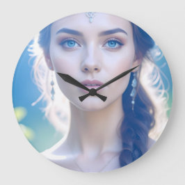Ethereal Blue Eyes Wall Clock Große Wanduhr
