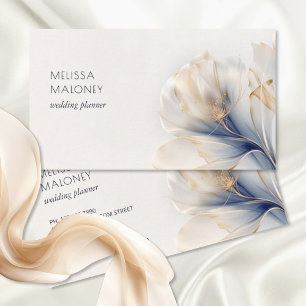 Ethereal Blue Gold Blume Visitenkarte