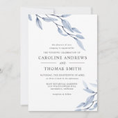 Ethereal Blue | Hochzeit von eleganten botanischen Einladung (Vorderseite)