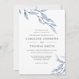 Ethereal Blue | Hochzeit von eleganten botanischen Einladung