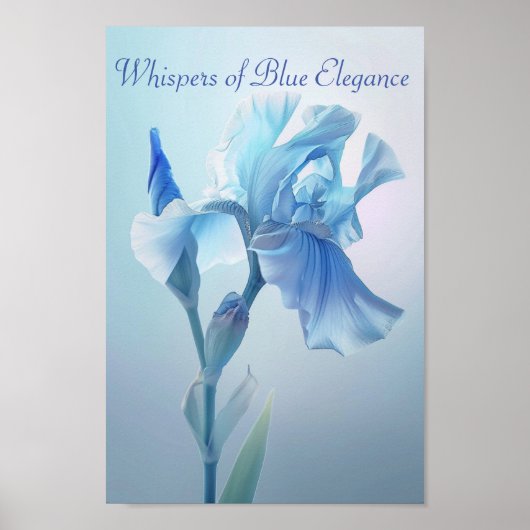 Ethereal Blue Iris: Ein Flüstern der Elegance Poster (Vorne)