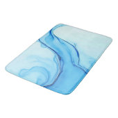 Ethereal Blue Liquid Art Wirbel Badematte (Schrägansicht)