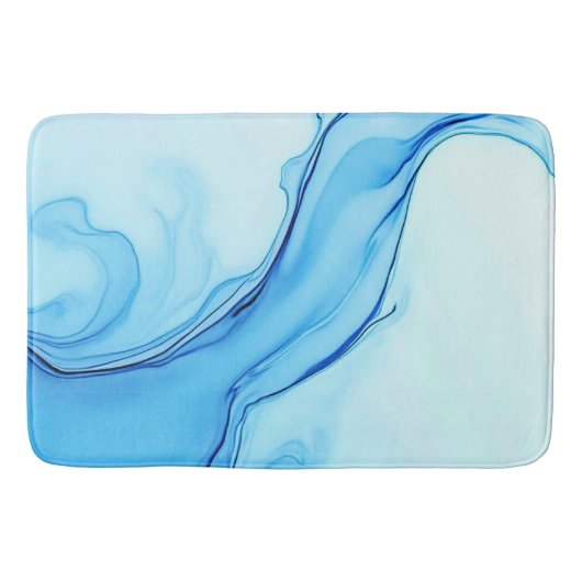Ethereal Blue Liquid Art Wirbel Badematte (Vorderseite)