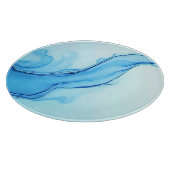 Ethereal Blue Liquid Art Wirbel Schneidebrett (Ecke)