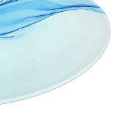 Ethereal Blue Liquid Art Wirbel Schneidebrett (Ecke)