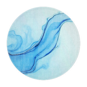 Ethereal Blue Liquid Art Wirbel Schneidebrett
