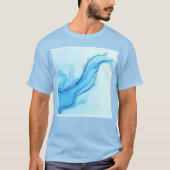Ethereal Blue Liquid Art Wirbel T-Shirt (Vorderseite)