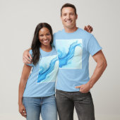Ethereal Blue Liquid Art Wirbel T-Shirt (Unisex)