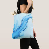 Ethereal Blue Liquid Art Wirbel Tasche (Von Nahem)