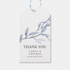 Ethereal Blue | monogramm Dankeschön Hochzeit Geschenkanhänger