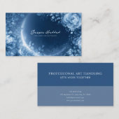 Ethereal Blue Rose Floral Glowing Cosmic Night Visitenkarte (Vorne/Hinten)