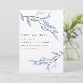 Ethereal Blue | schick VERTICAL Save the Date Einladung (Stehend Vorderseite)