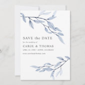 Ethereal Blue | schick VERTICAL Save the Date Einladung (Vorderseite)