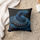 Ethereal Blue Serpent | Mystic Fantasy Snake Decor Kissen (Decke)