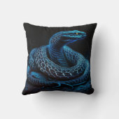 Ethereal Blue Serpent | Mystic Fantasy Snake Decor Kissen (Rückseite)