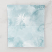 Ethereal Blue Watercolor Gold Glitzer Hochzeit Platzkarte (Innenseite Aufgefaltet)