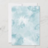 Ethereal Blue Watercolor und Gold Wedding Einladung (Rückseite)