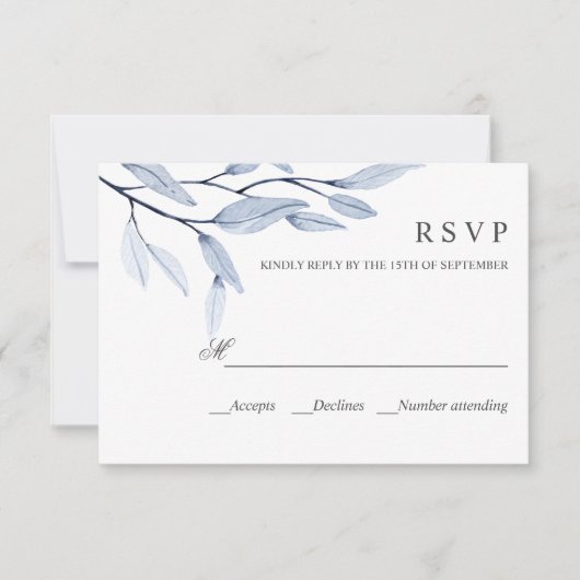 Ethereal Blue | WEDING RESPONSE UAWG RSVP Karte (Vorderseite)