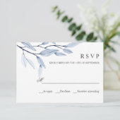 Ethereal Blue | WEDING RESPONSE UAWG RSVP Karte (Stehend Vorderseite)
