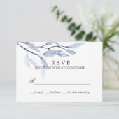 Ethereal Blue | WEDING RESPONSE UAWG RSVP Karte (Stehend Vorderseite)