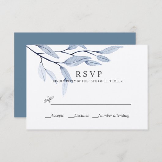 Ethereal Blue | WEDING RESPONSE UAWG RSVP Karte (Vorne/Hinten)