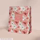 Ethereal blush and gold custom name gift bag mittlere geschenktüte