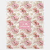 Ethereal Blush & Gold Elegant Custom Name Blanket Fleecedecke (Vorderseite)
