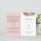 Ethereal Blush Peach, Floral Wedding Program (Stehend Vorderseite)