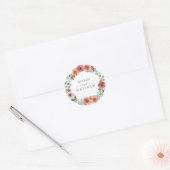 Ethereal Blush Peach Floral Wedding Runder Aufkleber (Umschlag)