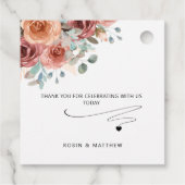 Ethereal Blush, Peach Liebe und Danke, modern, Geschenkanhänger (Rückseite)