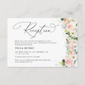 Ethereal Blush Pink Roes Hochzeitsempfang Begleitkarte (Vorderseite)