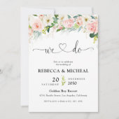 Ethereal Blush Pink Roses Hochzeitsfeier Einladung (Vorderseite)