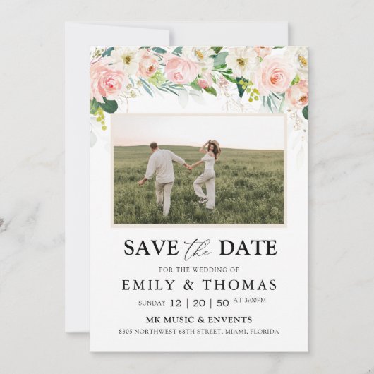 Ethereal Blush Save the Date Card (Vorderseite)