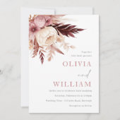 Ethereal Blush und Burgund Bohemische Hochzeit Einladung (Vorderseite)