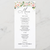 Ethereal Blush Wedding Menu Menükarte (Vorderseite)
