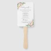 Ethereal Blush Wedding Program Hand Fan Fächer (Rückseite)