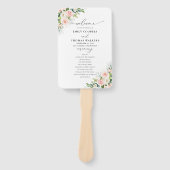 Ethereal Blush Wedding Program Hand Fan Fächer (Vorderseite)