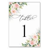 Ethereal Blush Wedding Tischnummern (Vorderseite)