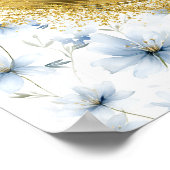 Ethereal Bohemisch Pastel Blue Gold Wedding Sign Poster (Ecke)