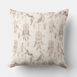 Ethereal Boho Dream Catcher Feathers Moon Stars Kissen