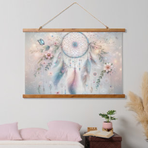 Ethereal Boho Dreamcatcher Wandteppich Mit Holzrahmen