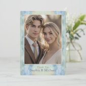Ethereal Boho Wedding Thank You Card Watercolor Dankeskarte (Stehend Vorderseite)