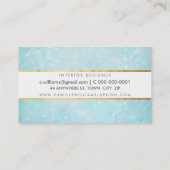 ETHEREAL BOKEH Muster elegante goldstreifen blau Visitenkarte (Rückseite)